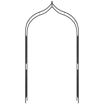 8.7FT Garden Arch Trellis, Outdoor Wedding Arbor for Ceremony with Scrollwork Design for Climbing Roses, Vines and Plants