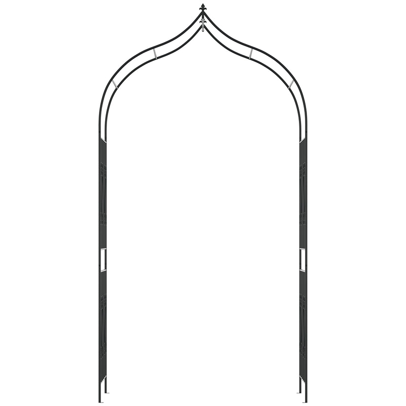8.7FT Garden Arch Trellis, Outdoor Wedding Arbor for Ceremony with Scrollwork Design for Climbing Roses, Vines and Plants