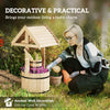 Wood Wishing Well Outdoor Wooden Planter with Hanging Bucket and Drainage Hole for Garden, Patio, Backyard, Natural Wood