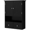 Medicine Cabinet, Bathroom Wall Cabinet with Shelf and Drawers for Hallway, Living Room, Black
