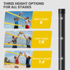 Soozier Portable Volleyball Net Set with Adjustable Height Steel Poles, Volleyball, Boundary Line and Carrying Bag for Outdoor