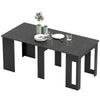 Extendable Dining Table, Expandable Kitchen Table for Small Spaces, Seats up to 6 People, Dark, Distressed Black