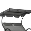 Outdoor Patio Chaise Lounge Chair, Patio Sun Lounger w/ Sunshade Roof, for Two People with Wheels and Breathable Sling Mesh Bed, Pillows, Dark Gray
