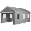 10' x 20' Carport, Heavy Duty Portable Garage with 6 Mesh Windows and 2 Doors
