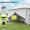 12 x 12 ft Pop Up Canopy Tent with Peak Top, UPF50+ 420D Outdoor Instant Canopy Shelter with Side Pockets, Silver