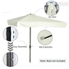 7.5ft Half Umbrella Semi Patio Parasol with Crank Handle, Top Vent for Garden, Balcony- NO BASE INCLUDED, Cream