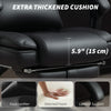 PU Leather Office Chair, Reclining Desk Chair with Footrest, Adjustable Headrest, Lumbar Support, Swivel Wheels, Black