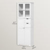 Floor Bathroom Storage Cabinet, Tall Bathroom Cabinet with Adjustable Shelves, for Kitchen, Living Room, White