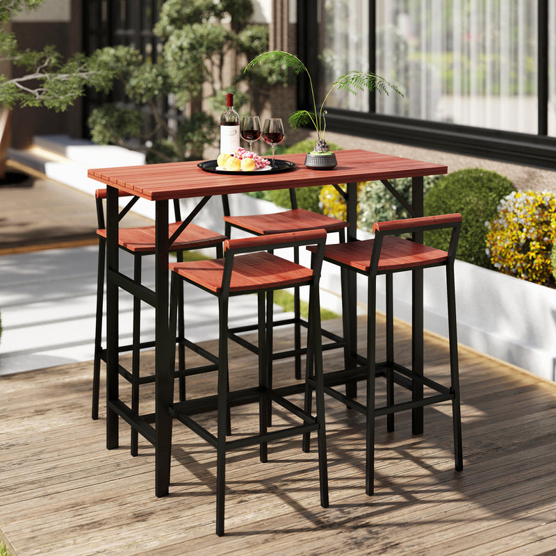 5 Piece Patio Bar Set with 47