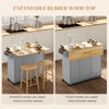 Kitchen Island on Wheels, Kitchen Cart with Drop Leaf, Drawers