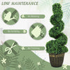 Set of 2 Artificial Plants, Topiary Spiral Boxwood Trees with Pot, for Home Indoor Outdoor Decor, 90cm