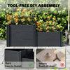 Vinyl Raised Garden Bed Kit, 3-Tier Elevated Garden Box with Open Bottom, DIY Assembly, Grey Wood Effect