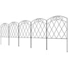 5 Pack Garden Fencing for Yard, Decorative Fence Panels as Animal Barrier and Flower Edging, Swirls Black