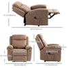 Manual Recliner Chair with Vibration Massage, Side Pockets, Microfibre Reclining Chair for Living Room