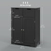 Bathroom Cabinet, Bathroom Storage Cabinet with 2 Drawers, Adjustable Shelf for Living Room, Entryway, Black