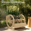 Wooden Wagon Planter Box, 3-Tier Raised Garden Bed, for Vegetables Flowers Herbs, 24