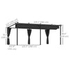 10' x 20' Metal Retractable Pergola Canopy with Sidewalls, Outdoor Gazebo UPF30+ Sun Shade Shelter for Garden, Deck, Dark Grey