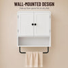 Wall Mounted Bathroom Cabinet, Bathroom Wall Cabinet with 2 Doors, Adjustable Shelf Storage, White