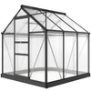 Greenhouse Garden, Green House, Outdoor Greenhouse Kit, PC Board with Sliding Door, 6.2' x 6.3' x 6.6'