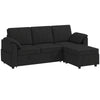 Sectional Sofa Bed Reversible Pull Out Sleeper Sofa Storage Ottoman, Black