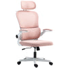 Mesh Office Chair, Ergonomic Desk Chair with Flip-up Armrest, Rotatable Headrest, Adjustable Lumbar Support, Black