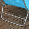 Set of 2 Folding Chaise Lounge Chairs, Outdoor Poolside Sun Tanning Chairs w/ Pillow, Reclining Backrest, Blue