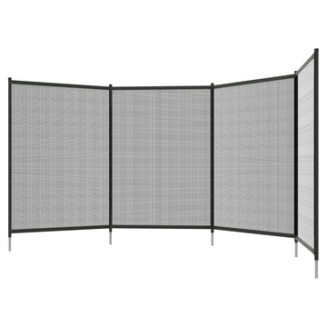4 Panel Swimming Pool Fence, Aluminium Rustproof Pool Fencing, 4' x 12', Black