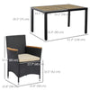 7 Pieces Outdoor Dining Set for 6, PE Wicker Rattan Patio Furniture Set with High-Back Armchairs, Glass Table Top