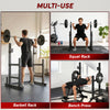 Soozier Adjustable Squat Rack, 660 lbs Multi-Function Barbell Rack for Weight Lifting and Home Gym Strength Training, Black