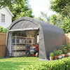 10' x 10' Outdoor Storage Tent, Heavy Duty and Waterproof Portable Shed for Bike, Motorcycle & Garden Tools, Light Grey