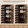 Shoe Cabinet, 20 Pair Shoe Storage Cabinet with Hollowed-Out Doors, Distressed Brown