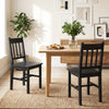 Dining Chairs Set of 2, Kitchen Chair with Slat Back, Pine Wood Structure for Living Room and Dining Room, Black