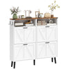 Shoe Storage Cabinet with 4 Flip Drawers, Farmhouse Narrow Shoe Cabinet, Holds Up to 24 Pairs