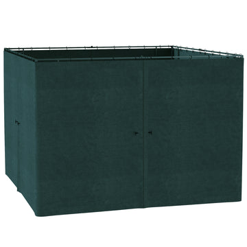Gazebo Curtains, 10' x 10' Universal Replacement Privacy Curtain, 4-Panels Sidewall with Hooks/C-Rings, Slate Grey