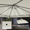 10' x 10' Gazebo Canopy Replacement Cover, 2-Tier Garden Gazebo Roof Replacement, UPF30+, TOP COVER ONLY, Light Grey