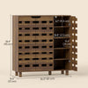 Shoe Cabinet, 20 Pair Shoe Storage Cabinet with Hollowed-Out Doors, Distressed Brown