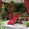 Folding Lounge Chair, Outdoor Chaise Lounge Tanning Chair with Adjustable Back, Side Table, Headrest, Red