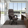 6-Point Vibration Massage Chair, Height Adjustable Reclining Computer Chair with Retractable Footrest, Brown
