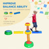 8pcs Balance Beam for Kids, 4 Sensory Pads and 4 Beams with Non-slip Surface & Bottom, Stackable Stepping Stones Kids for Boys Girls 3-6 Years, Multicoloured