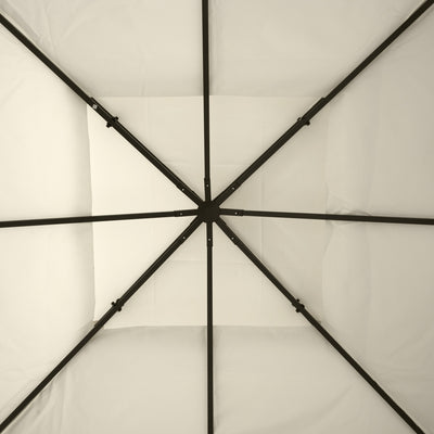 Square2-Tier Gazebo Canopy Replacement Top Cover Water-resistant UV Protected Shade Protection (Cream White)