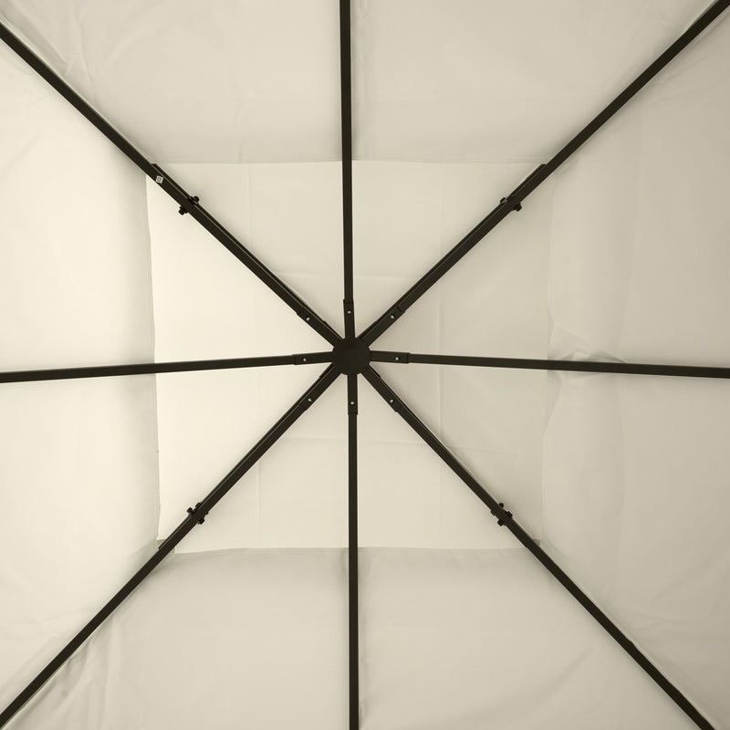 Square2-Tier Gazebo Canopy Replacement Top Cover Water-resistant UV Protected Shade Protection (Cream White)