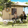 5 x 8.5 ft Pop Up Grill Gazebo with 2 Shelves, UPF 50+ Outdoor Instant Canopy Portable Shelter with Carry Bag, Khaki
