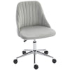 Vanity Chair for Makeup, Velvet Comfy Office Chair with Adjustable Height, Swivel Wheels for Bedroom, Living Room, Grey