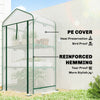 Mini Greenhouse with Screen Roof, Portable Small Greenhouse with Roll-Up Zipper Door, 27.6