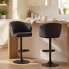 Bar Stools Set of 2, Swivel Counter Height Barstools with Back, Footrest, Adjustable Height, Beige