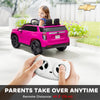 Licensed Chevrolet Tahoe Kids Ride on Car, 12V 7AH Toddler Electric Car with Parent Remote Control, 3 Speeds, Spring Suspension, LED Light, Horn, Music, Pink