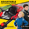 24V Electric Go Kart, Battery Powered Kids Drift Kart with Adjustable Seat, Seat Belt, Horn, Music, Light, Red