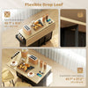 Kitchen Island with Storage, Rolling Kitchen Cart with Charging Station, Drop Leaf, Spice Rack, Towel Rack, Drawers, Black