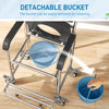3-in-1 Shower Commode Wheelchair, Transport Beside Commode Chair with Padded Seat for the Elderly, Disabled
