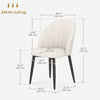 Modern Dining Chairs Set of 4, Upholstered Dining Room Chairs with Metal Legs, Shell Backrest, Padded Seat